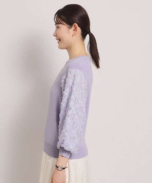 ITS'DEMO / イッツデモ ニット・セーター | 【手洗い可】立体チュールレース袖ニット | 詳細21