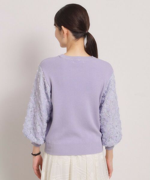 ITS'DEMO / イッツデモ ニット・セーター | 【手洗い可】立体チュールレース袖ニット | 詳細22