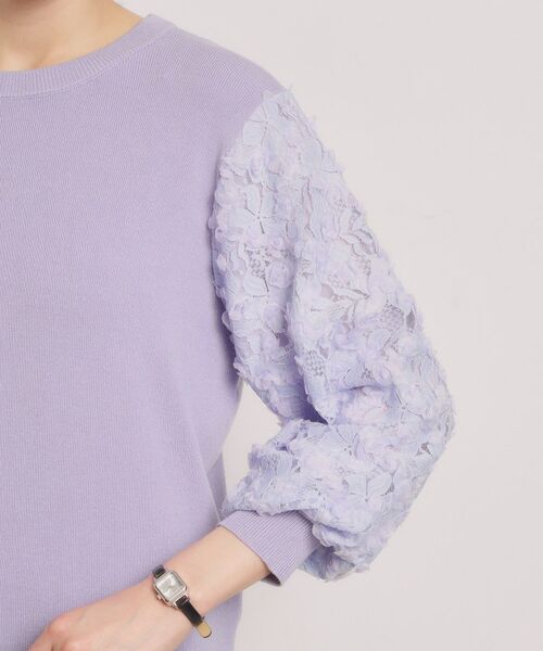 ITS'DEMO / イッツデモ ニット・セーター | 【手洗い可】立体チュールレース袖ニット | 詳細24