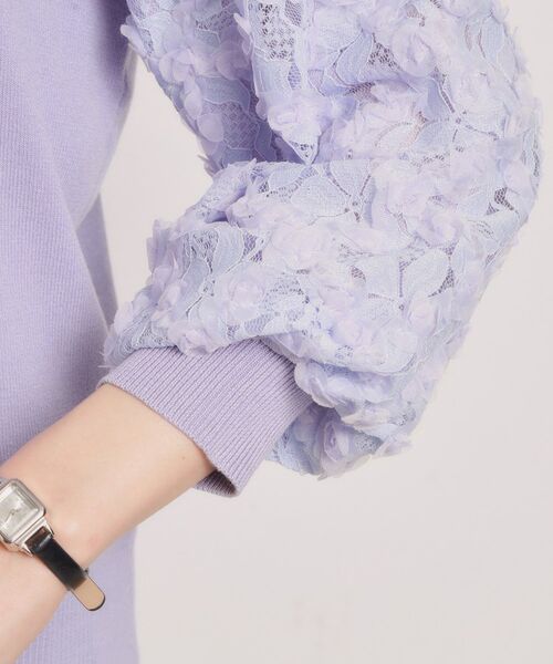 ITS'DEMO / イッツデモ ニット・セーター | 【手洗い可】立体チュールレース袖ニット | 詳細25