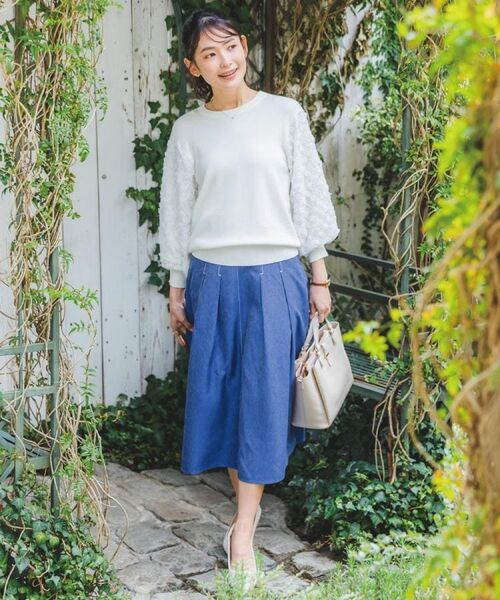 ITS'DEMO / イッツデモ ニット・セーター | 【手洗い可】立体チュールレース袖ニット | 詳細3