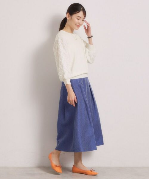 ITS'DEMO / イッツデモ ニット・セーター | 【手洗い可】立体チュールレース袖ニット | 詳細5