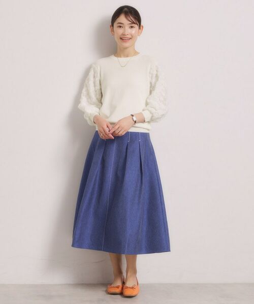 ITS'DEMO / イッツデモ ニット・セーター | 【手洗い可】立体チュールレース袖ニット | 詳細6