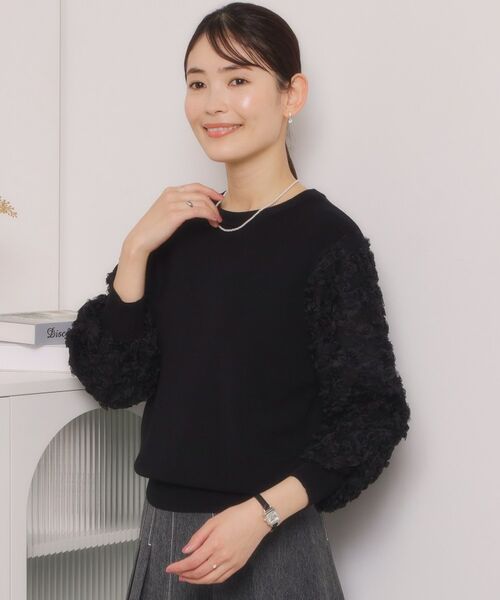 ITS'DEMO / イッツデモ ニット・セーター | 【手洗い可】立体チュールレース袖ニット | 詳細8