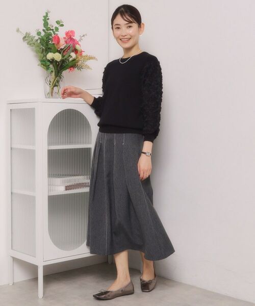 ITS'DEMO / イッツデモ ニット・セーター | 【手洗い可】立体チュールレース袖ニット | 詳細9