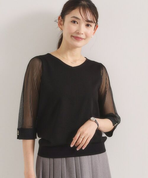 ITS'DEMO / イッツデモ ニット・セーター | 袖シアーニット | 詳細5