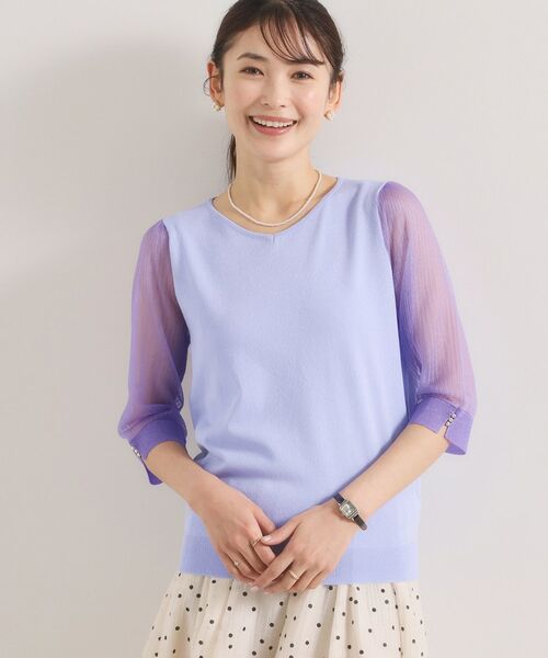 ITS'DEMO / イッツデモ ニット・セーター | 袖シアーニット（ラベンダー(080)）