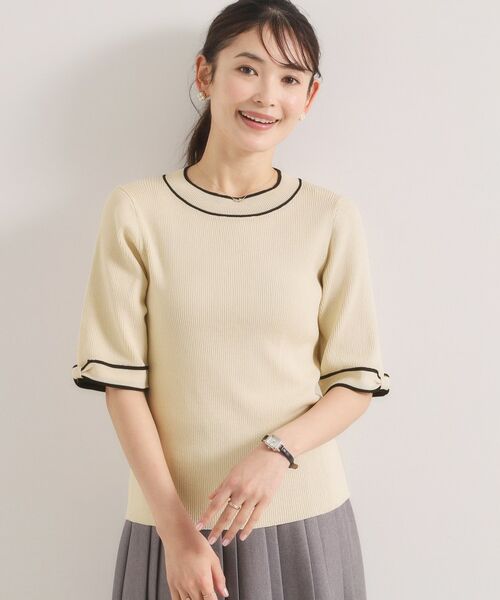 ITS'DEMO / イッツデモ ニット・セーター | 袖口リボンニット（アイボリー(004)）