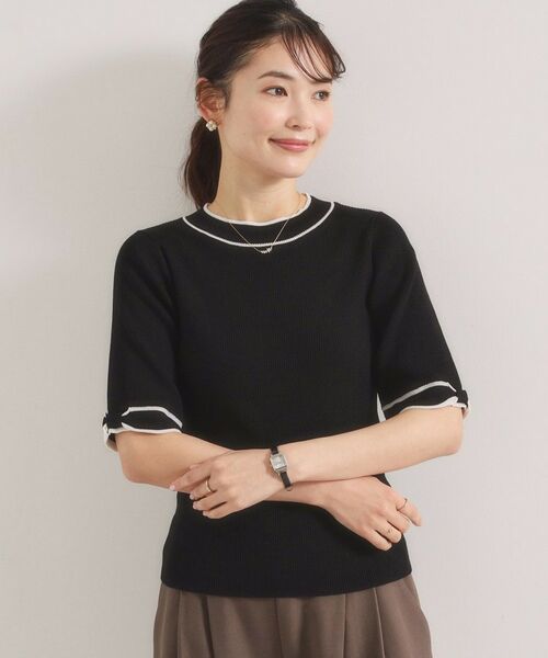 ITS'DEMO / イッツデモ ニット・セーター | 袖口リボンニット（ブラック(019)）