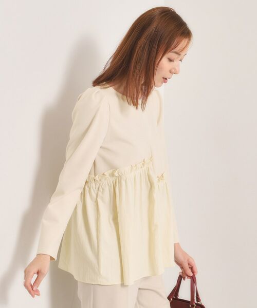 ITS'DEMO / イッツデモ カットソー | 【洗濯機OK】異素材ドッキングトップス | 詳細1