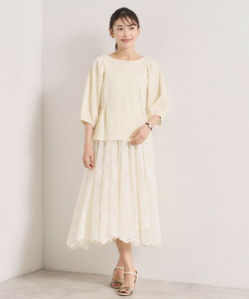 ITS'DEMO / イッツデモ カットソー | シャーリングジャカードトップス | 詳細3