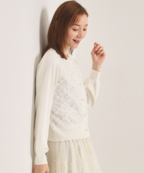 ITS'DEMO / イッツデモ カーディガン・ボレロ | 【手洗い可】フロントレースニットカーデ | 詳細1