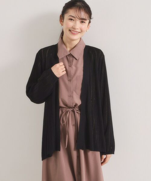 ITS'DEMO / イッツデモ カーディガン・ボレロ | 透かし編みカーディガン（ブラック(019)）