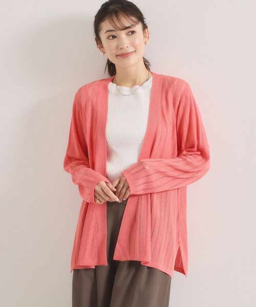 ITS'DEMO / イッツデモ カーディガン・ボレロ | 透かし編みカーディガン（ピンク(072)）