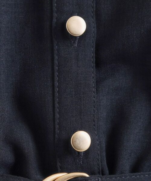 ITS'DEMO / イッツデモ ミニ丈・ひざ丈ワンピース | 【UVケア／洗濯機OK／イージーケア】麻調合繊ブラウジングワンピース | 詳細18