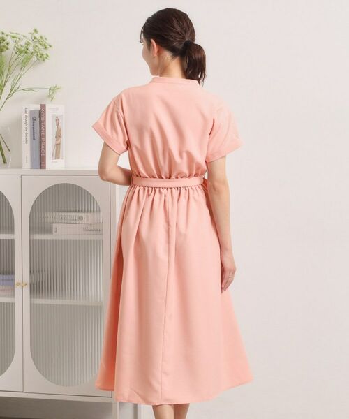 ITS'DEMO / イッツデモ ミニ丈・ひざ丈ワンピース | 【UVケア／洗濯機OK／イージーケア】麻調合繊ブラウジングワンピース | 詳細21