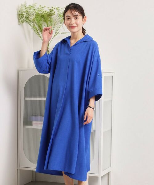 ITS'DEMO / イッツデモ ロング・マキシ丈ワンピース | 【UVケア／洗濯機OK／接触冷感／吸水速乾】麻調合繊スキッパーワンピース | 詳細13