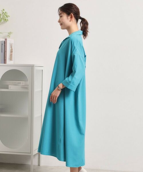 ITS'DEMO / イッツデモ ロング・マキシ丈ワンピース | 【UVケア／洗濯機OK／接触冷感／吸水速乾】麻調合繊スキッパーワンピース | 詳細21