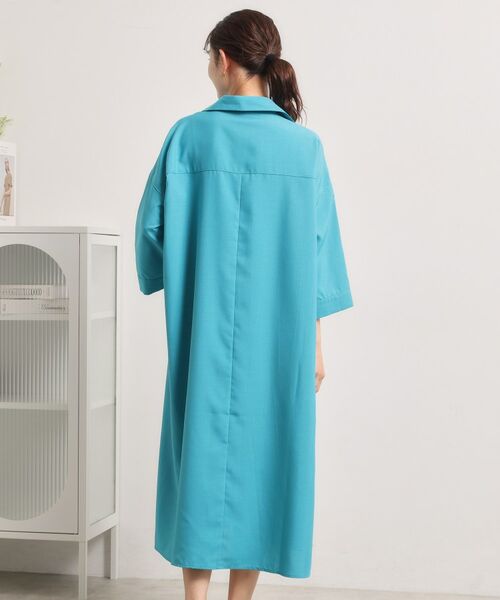 ITS'DEMO / イッツデモ ロング・マキシ丈ワンピース | 【UVケア／洗濯機OK／接触冷感／吸水速乾】麻調合繊スキッパーワンピース | 詳細22