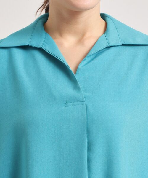 ITS'DEMO / イッツデモ ロング・マキシ丈ワンピース | 【UVケア／洗濯機OK／接触冷感／吸水速乾】麻調合繊スキッパーワンピース | 詳細23