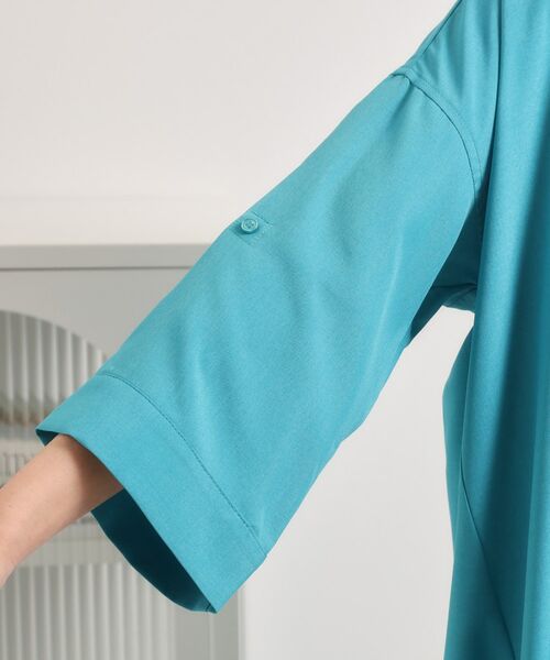 ITS'DEMO / イッツデモ ロング・マキシ丈ワンピース | 【UVケア／洗濯機OK／接触冷感／吸水速乾】麻調合繊スキッパーワンピース | 詳細24