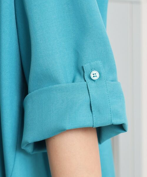 ITS'DEMO / イッツデモ ロング・マキシ丈ワンピース | 【UVケア／洗濯機OK／接触冷感／吸水速乾】麻調合繊スキッパーワンピース | 詳細26