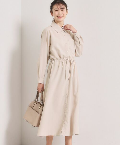 ITS'DEMO / イッツデモ ロング・マキシ丈ワンピース | 【UVケア／接触冷感／吸水速乾】ロールアップ袖ワンピース（グレージュ(050)）