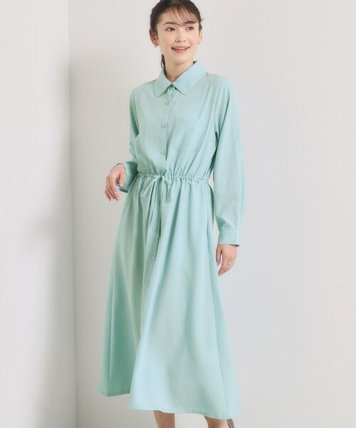 ITS'DEMO / イッツデモ ロング・マキシ丈ワンピース | 【UVケア／接触冷感／吸水速乾】ロールアップ袖ワンピース（ブルー(091)）