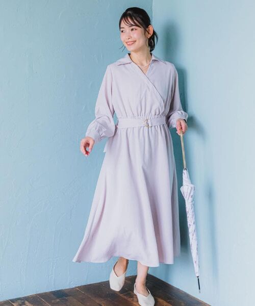 ITS'DEMO / イッツデモ ロング・マキシ丈ワンピース | 【UVケア／洗濯機OK】カシュクールワンピース | 詳細1