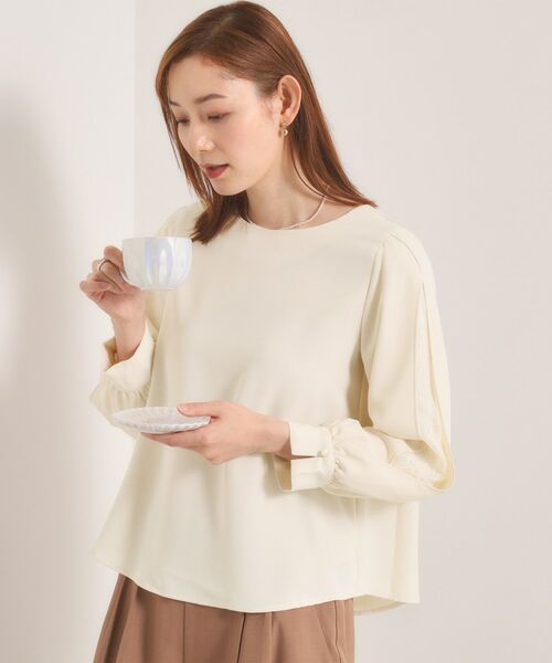 ITS'DEMO / イッツデモ シャツ・ブラウス | 【手洗い可】袖スリットレースブラウス（アイボリー(004)）