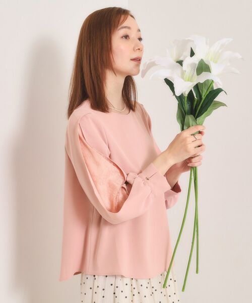 ITS'DEMO / イッツデモ シャツ・ブラウス | 【手洗い可】袖スリットレースブラウス（ピンク(071)）