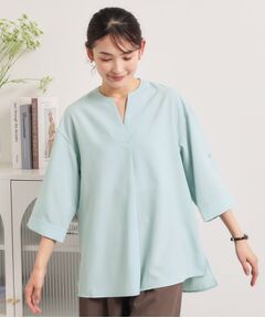 ITS'DEMO / イッツデモ シャツ・ブラウス | 【UVケア／洗濯機OK／接触冷感／吸水速乾】麻調合繊スキッパーチュニック