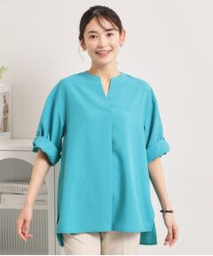 ITS'DEMO / イッツデモ シャツ・ブラウス | 【UVケア／洗濯機OK／接触冷感／吸水速乾】麻調合繊スキッパーチュニック