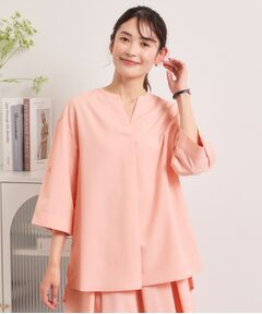 ITS'DEMO / イッツデモ シャツ・ブラウス | 【UVケア／洗濯機OK／接触冷感／吸水速乾】麻調合繊スキッパーチュニック