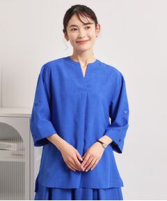 ITS'DEMO / イッツデモ シャツ・ブラウス | 【UVケア／洗濯機OK／接触冷感／吸水速乾】麻調合繊スキッパーチュニック