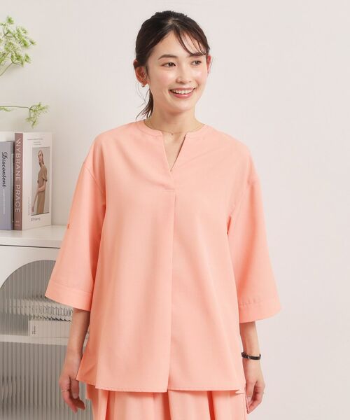 ITS'DEMO / イッツデモ シャツ・ブラウス | 【UVケア／洗濯機OK／接触冷感／吸水速乾】麻調合繊スキッパーチュニック | 詳細11