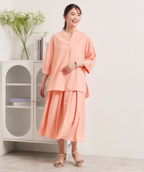 ITS'DEMO / イッツデモ シャツ・ブラウス | 【UVケア／洗濯機OK／接触冷感／吸水速乾】麻調合繊スキッパーチュニック | 詳細12