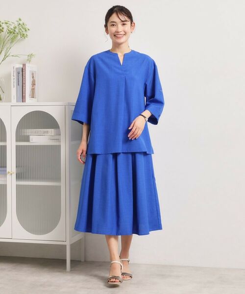 ITS'DEMO / イッツデモ シャツ・ブラウス | 【UVケア／洗濯機OK／接触冷感／吸水速乾】麻調合繊スキッパーチュニック | 詳細16