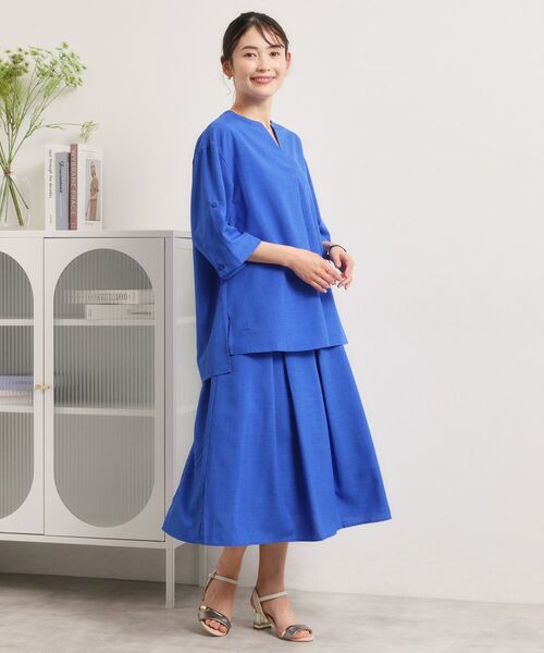 ITS'DEMO / イッツデモ シャツ・ブラウス | 【UVケア／洗濯機OK／接触冷感／吸水速乾】麻調合繊スキッパーチュニック | 詳細17