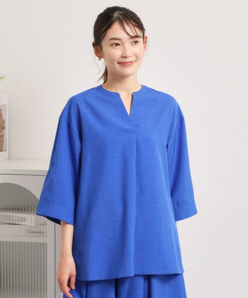 ITS'DEMO / イッツデモ シャツ・ブラウス | 【UVケア／洗濯機OK／接触冷感／吸水速乾】麻調合繊スキッパーチュニック | 詳細23