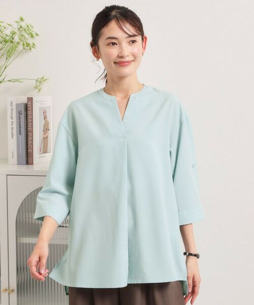 ITS'DEMO / イッツデモ シャツ・ブラウス | 【UVケア／洗濯機OK／接触冷感／吸水速乾】麻調合繊スキッパーチュニック | 詳細3