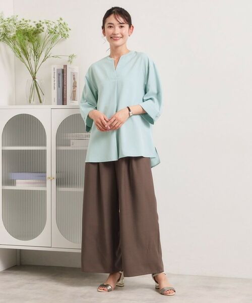 ITS'DEMO / イッツデモ シャツ・ブラウス | 【UVケア／洗濯機OK／接触冷感／吸水速乾】麻調合繊スキッパーチュニック | 詳細5