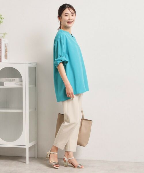 ITS'DEMO / イッツデモ シャツ・ブラウス | 【UVケア／洗濯機OK／接触冷感／吸水速乾】麻調合繊スキッパーチュニック | 詳細9