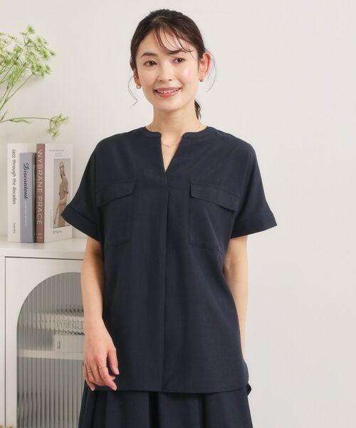 ITS'DEMO / イッツデモ シャツ・ブラウス | 【UVケア／洗濯機OK／接触冷感／吸水速乾】麻調合繊ポケ付きブラウス | 詳細15