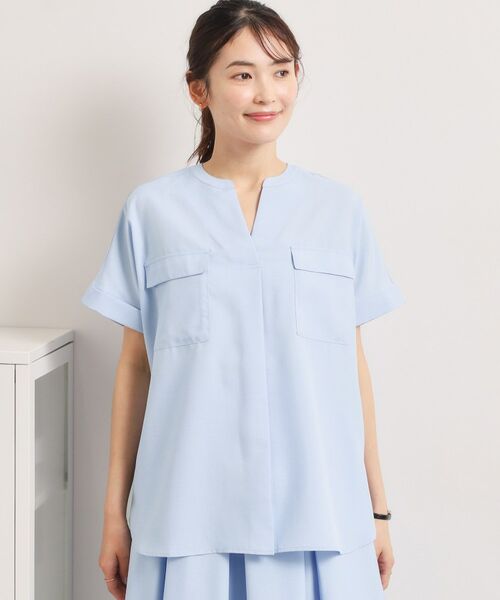 ITS'DEMO / イッツデモ シャツ・ブラウス | 【UVケア／洗濯機OK／接触冷感／吸水速乾】麻調合繊ポケ付きブラウス | 詳細19