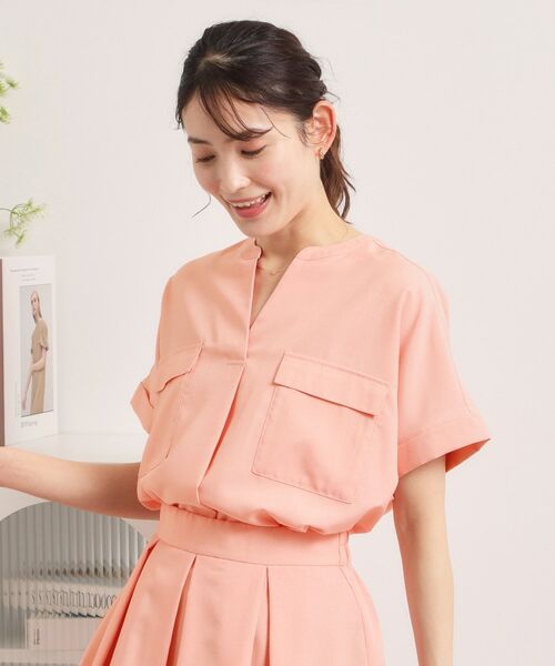 ITS'DEMO / イッツデモ シャツ・ブラウス | 【UVケア／洗濯機OK／接触冷感／吸水速乾】麻調合繊ポケ付きブラウス | 詳細3