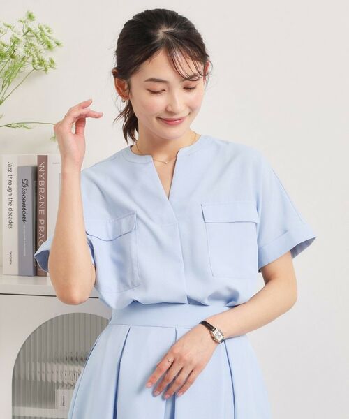 ITS'DEMO / イッツデモ シャツ・ブラウス | 【UVケア／洗濯機OK／接触冷感／吸水速乾】麻調合繊ポケ付きブラウス | 詳細7