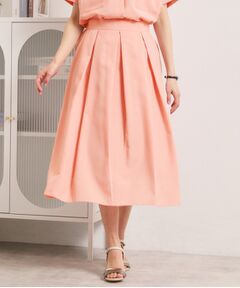 ITS'DEMO / イッツデモ スカート | 【UVケア／洗濯機OK／イージーケア】麻調合繊タックスカート