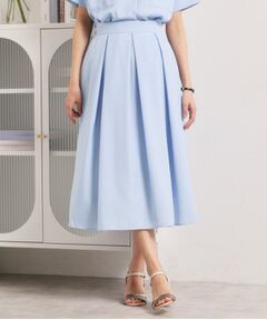 ITS'DEMO / イッツデモ スカート | 【UVケア／洗濯機OK／イージーケア】麻調合繊タックスカート