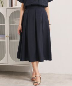 ITS'DEMO / イッツデモ スカート | 【UVケア／洗濯機OK／イージーケア】麻調合繊タックスカート